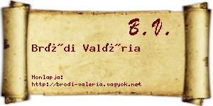 Bródi Valéria névjegykártya